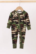 Load image into Gallery viewer, Classic Camo bamboo zipper romper