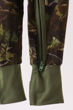 Load image into Gallery viewer, Forest Leaf Camo bamboo zipper romper