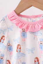 Load image into Gallery viewer, Pink bow nutcracker ruffle bubble