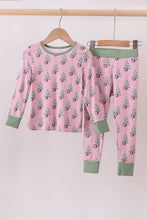 Load image into Gallery viewer, Pink christmas tree bamboo pants set
