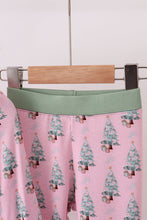 Load image into Gallery viewer, Pink christmas tree bamboo pants set