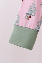 Load image into Gallery viewer, Pink christmas tree bamboo pants set