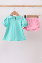 Load image into Gallery viewer, Green christmas tree embroidery bloomer set