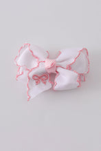 Load image into Gallery viewer, White embroidery hair bow