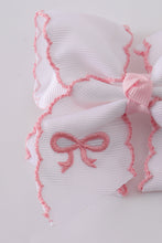 Load image into Gallery viewer, White embroidery hair bow