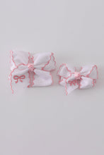 Load image into Gallery viewer, White embroidery hair bow