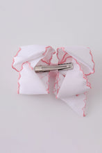 Load image into Gallery viewer, White embroidery hair bow