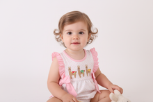 Load image into Gallery viewer, Pink alpaca embroidery ruffle bubble