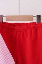 Load image into Gallery viewer, Pink heart smocked gingham ruffle pants set