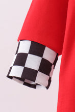 Load image into Gallery viewer, Red character applique checkered romper