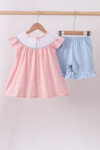Load image into Gallery viewer, Pink princess smocked ruffle shorts set
