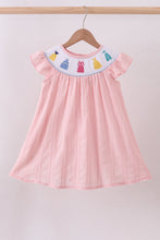 Load image into Gallery viewer, Pink princess smocked ruffle dress