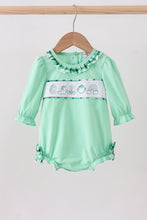 Load image into Gallery viewer, Green embroidery ruffle bubble