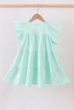 Load image into Gallery viewer, Mint clover sequin ruffle tiered dress