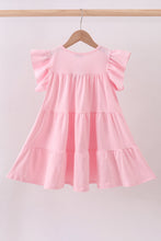 Load image into Gallery viewer, Pink clover sequin ruffle tiered dress