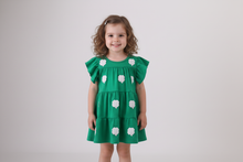 Load image into Gallery viewer, Green clover sequin ruffle tiered dress