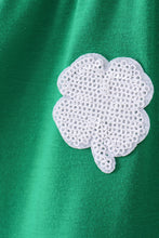 Load image into Gallery viewer, Green clover sequin ruffle tiered dress