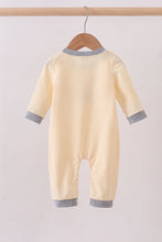 Load image into Gallery viewer, Beige construction embroidery romper