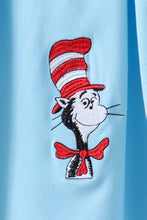 Load image into Gallery viewer, Blue character embroidery dress