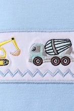 Load image into Gallery viewer, Blue car embroidery shorts set