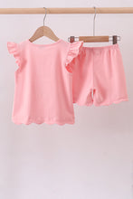 Load image into Gallery viewer, Pink bunny applique ruffle shorts set