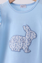 Load image into Gallery viewer, Blue bunny applique ruffle dress