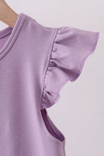 Load image into Gallery viewer, Purple bunny applique ruffle dress