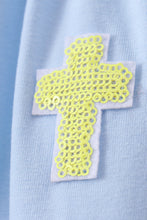 Load image into Gallery viewer, Blue cross sequin tiered dress