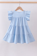 Load image into Gallery viewer, Blue cross sequin tiered dress