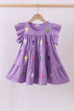 Load image into Gallery viewer, Lavender cross sequin tiered dress