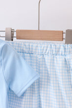 Load image into Gallery viewer, Blue golf cart smocked shorts set