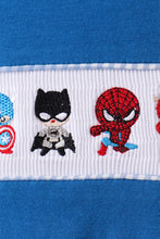 Load image into Gallery viewer, Blue character smocked gingham shorts set