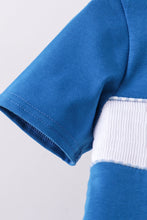 Load image into Gallery viewer, Blue character smocked gingham shorts set