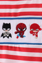 Load image into Gallery viewer, Red stripe character smocked top