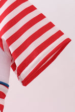 Load image into Gallery viewer, Red stripe character smocked top