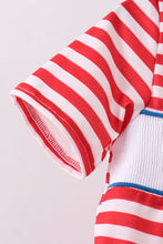 Load image into Gallery viewer, Red stripe character smocked top