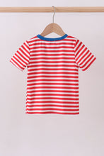 Load image into Gallery viewer, Red stripe character smocked top