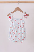 Load image into Gallery viewer, Baseball applique ruffle gingham bubble