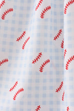 Load image into Gallery viewer, Baseball applique ruffle gingham dress