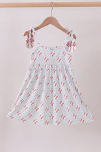 Load image into Gallery viewer, Baseball applique ruffle gingham dress
