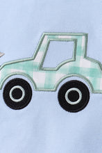Load image into Gallery viewer, Blue engineering vehicle applique shorts set