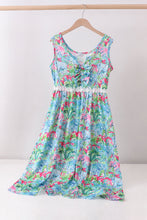 Load image into Gallery viewer, Green tropical garden dress
