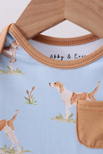 Load image into Gallery viewer, Blue puppy print bamboo bubble