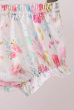 Load image into Gallery viewer, Pink floral bunny applique bloomer set
