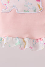 Load image into Gallery viewer, Pink floral bunny applique bloomer set