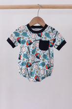 Load image into Gallery viewer, Navy baseball print bubble
