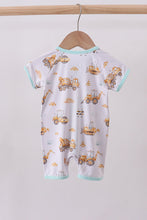 Load image into Gallery viewer, Yellow engineering vehicle bamboo romper