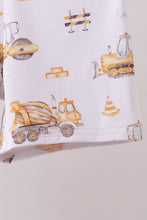 Load image into Gallery viewer, Yellow engineering vehicle bamboo pajama set