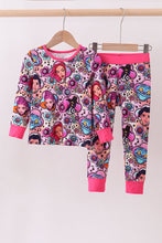 Load image into Gallery viewer, Purple character bamboo pajama pants set