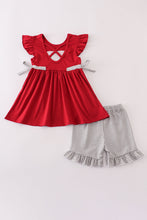 Load image into Gallery viewer, Alabama elephant french knot ruffle shorts set